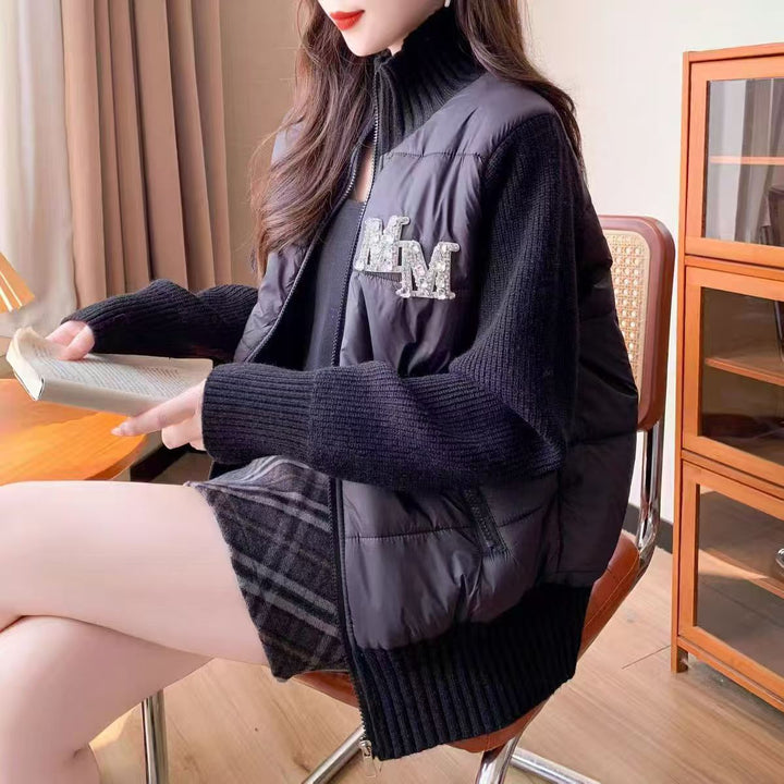 Damen Steppweste mit eleganten Strickärmeln Drune