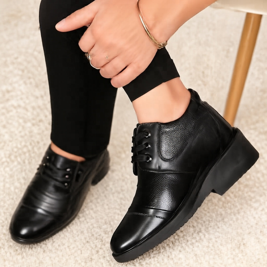 Herren Klassische Leder Schnürschuhe Drune