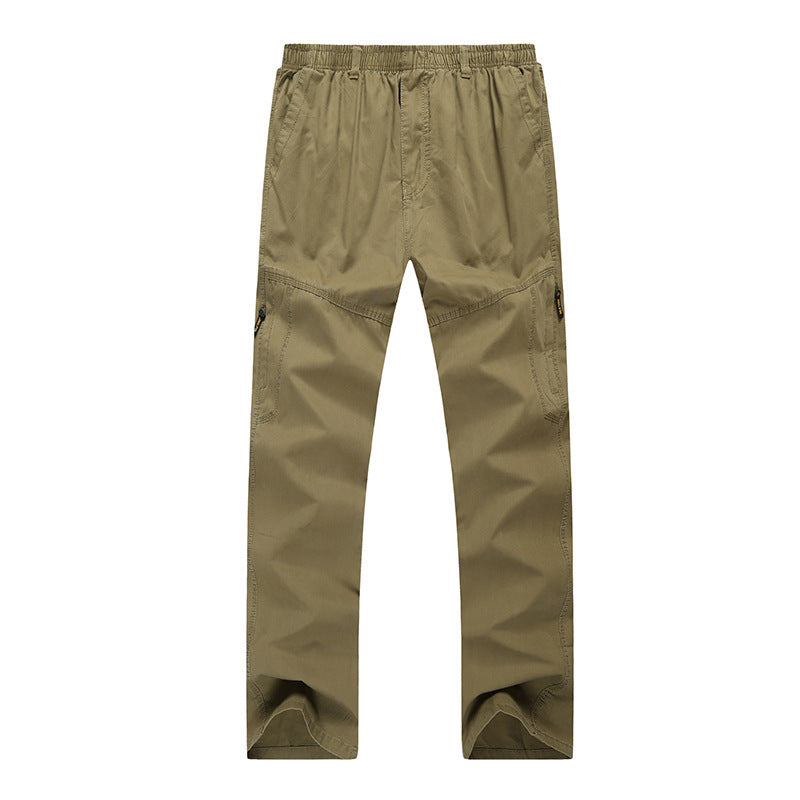 Herren Cargo-Hose mit elastischem Bund, geradem Bein und Mehrfach-Taschen Drune