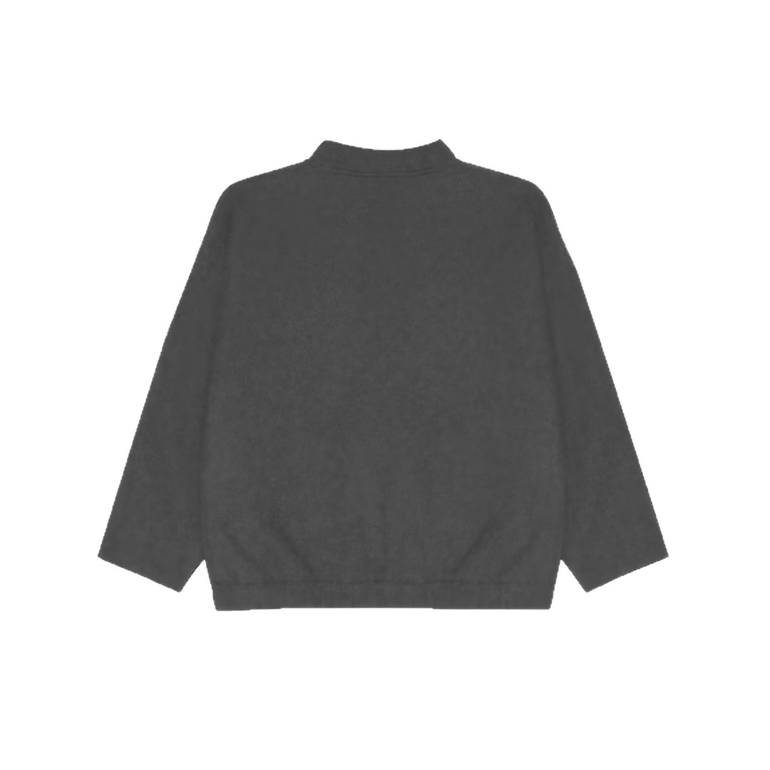 Damen nan kuschelige Fleece-Bomberjacke mit Stehkragen Rippbund und Druckknopfleiste Drune