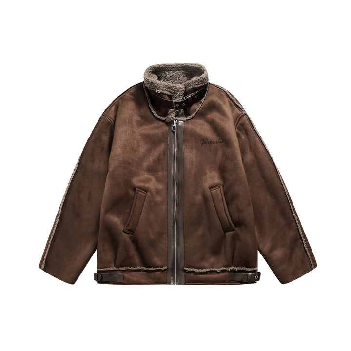 Herren Flieger‑Lederblouson mit Lammfellkragen und verstellbarem Saum Drune