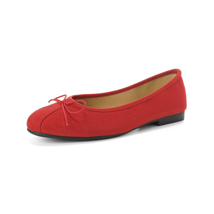 Damen elegante Ballerinas mit zartem Schleifenakzent und weichem Obermaterial Drune