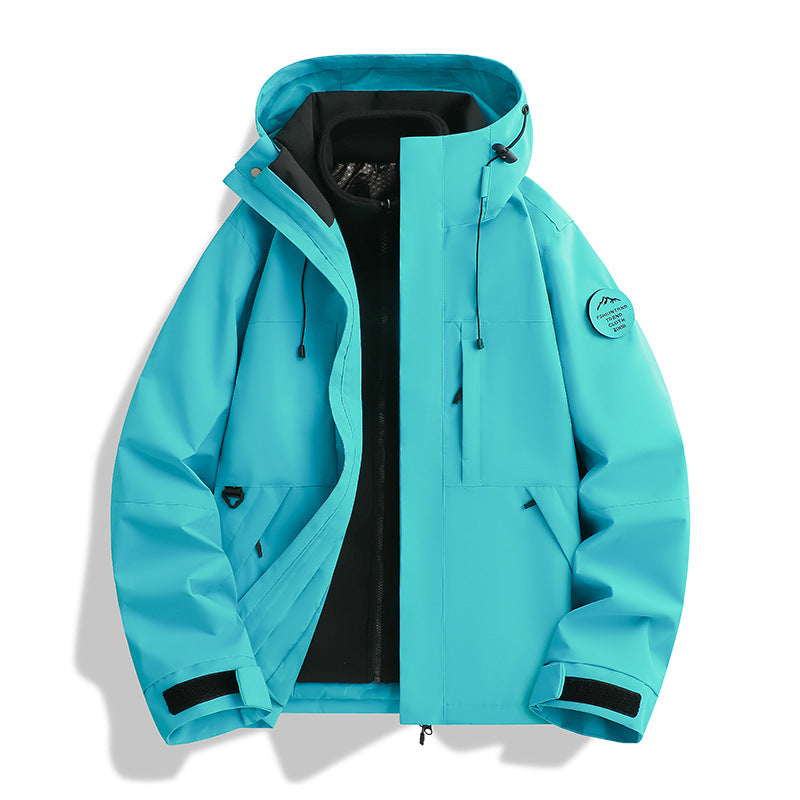 Herren Wetterfeste technische Softshell‑Trekkingjacke mit Kapuze und isolierendem Inneneinsatz Drune