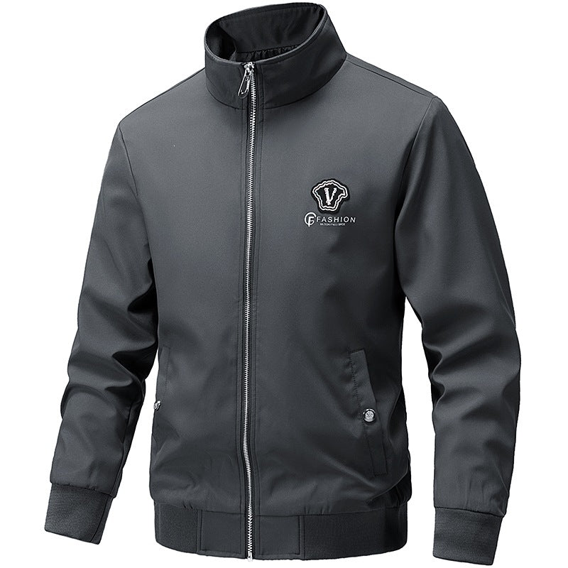 Herren Modische Bomberjacke mit hohem Kragen Drune