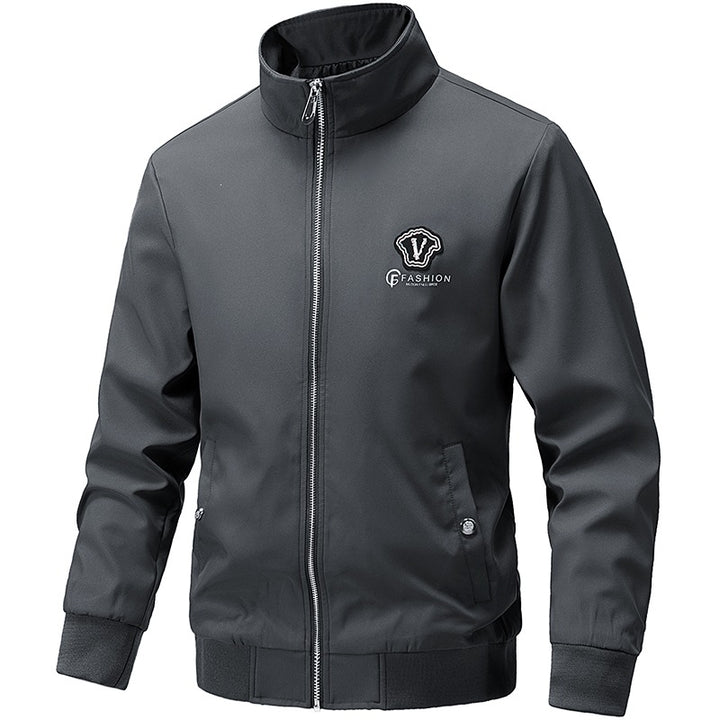 Herren Modische Bomberjacke mit hohem Kragen Drune