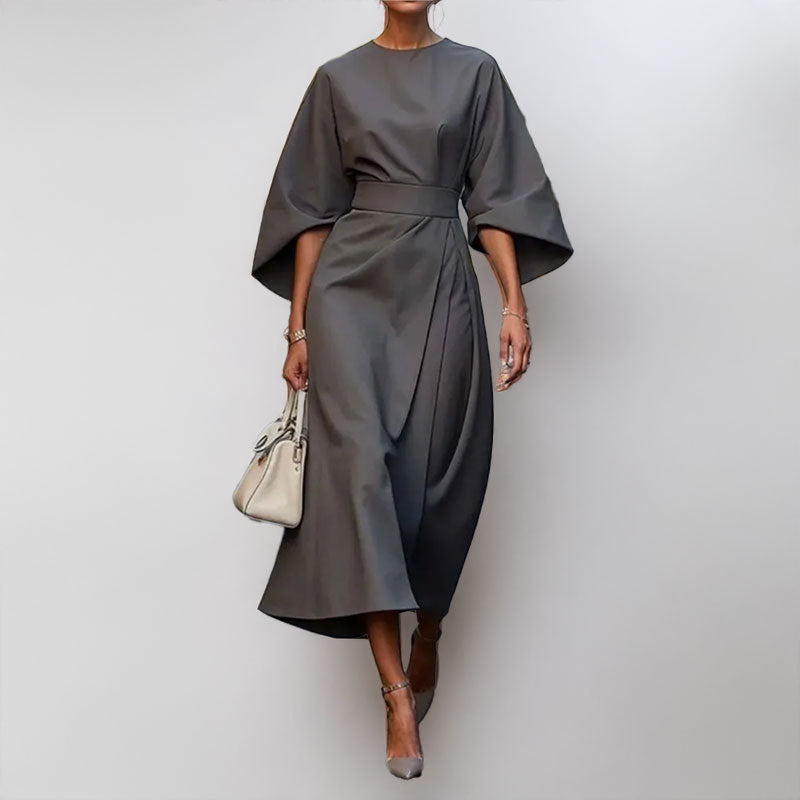 Damen Maxikleid mit lässigem Schnitt und voluminösen Ärmeln Drune