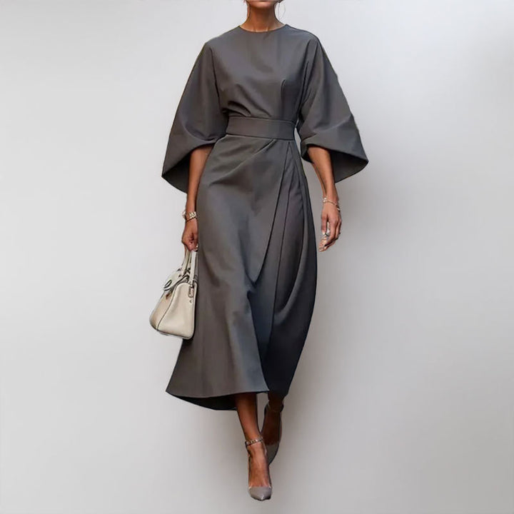 Damen Maxikleid mit lässigem Schnitt und voluminösen Ärmeln Drune