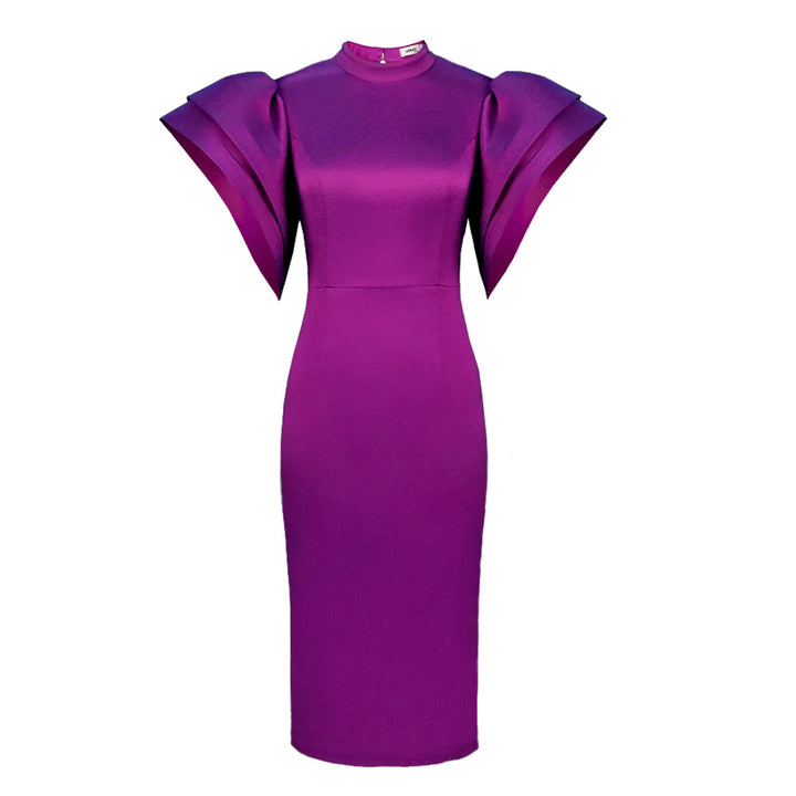 Damen Elegantes Kleid mit voluminösen Puffärmeln Drune