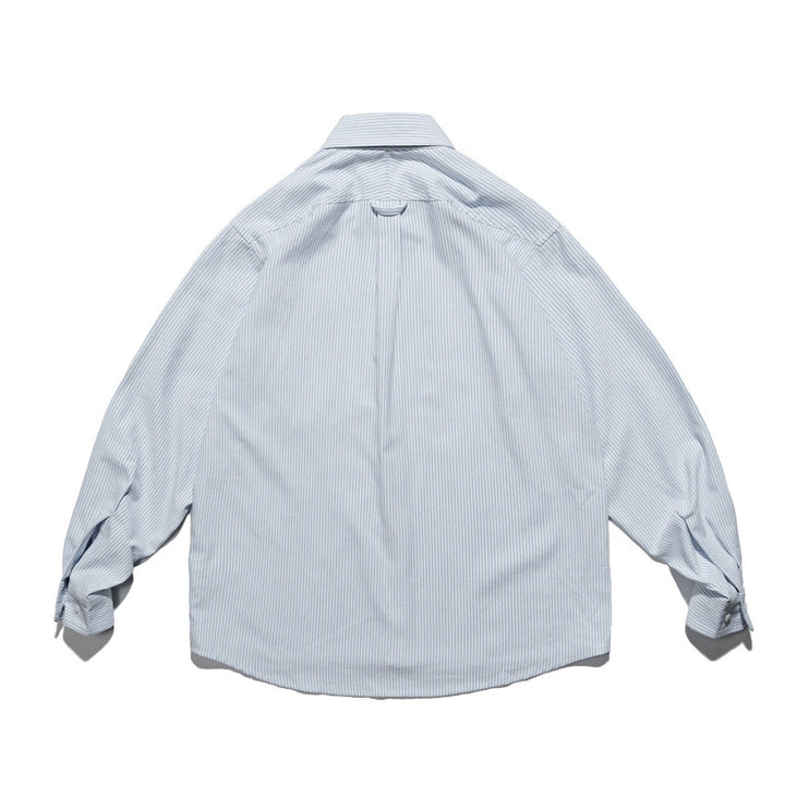 Unisex Oversize-Hemd mit feinem Nadelstreifen, Button-Down-Kragen und Brusttasche Drune