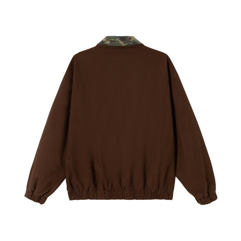 Herren Boxy-Fieldblouson mit Camouflage-Kragen, Pattentaschen und elastischem Saum Drune
