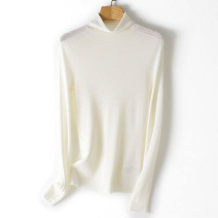 Damen Feiner Rollkragen-Feinstrickpullover mit schmaler Silhouette und elastischem Saum Drune