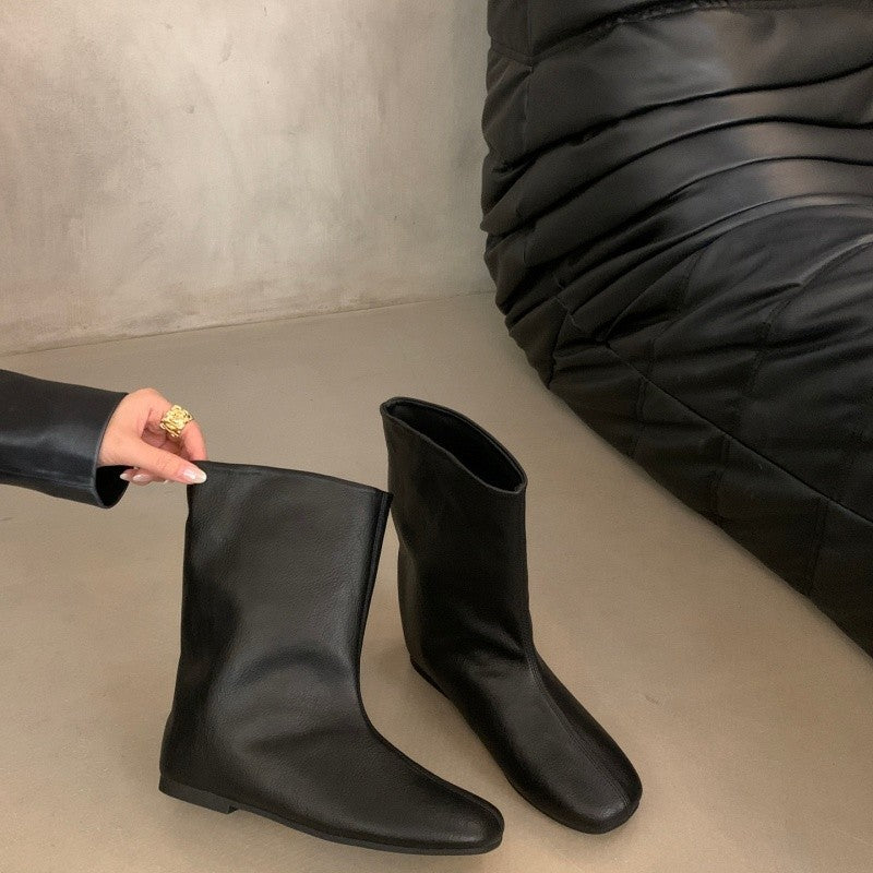 Damen Modische Stiefel ohne Schnürung Drune