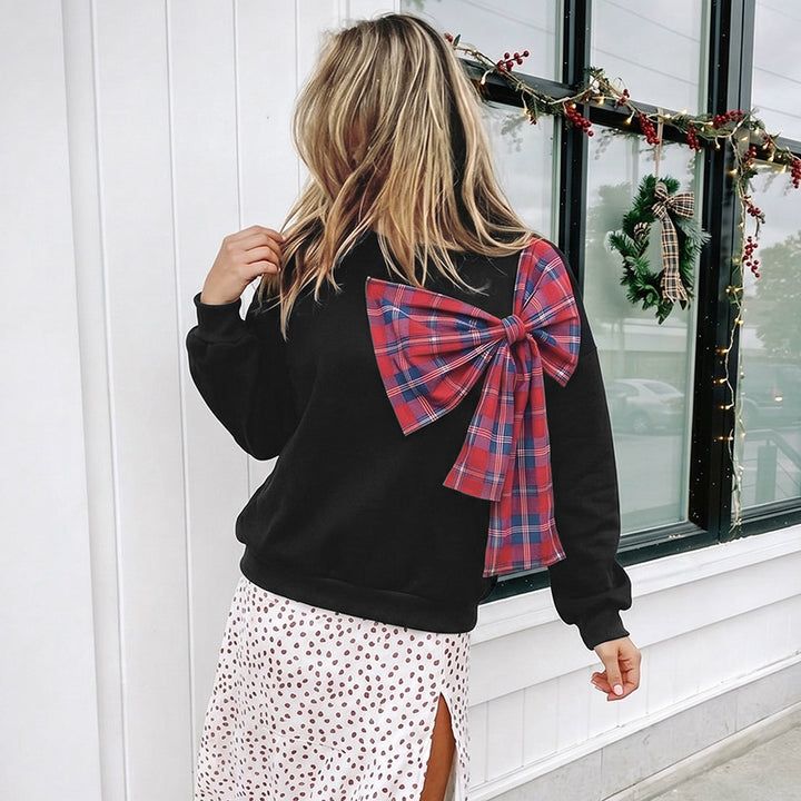 Damen Lässiger Pullover mit oversized Schleife Drune