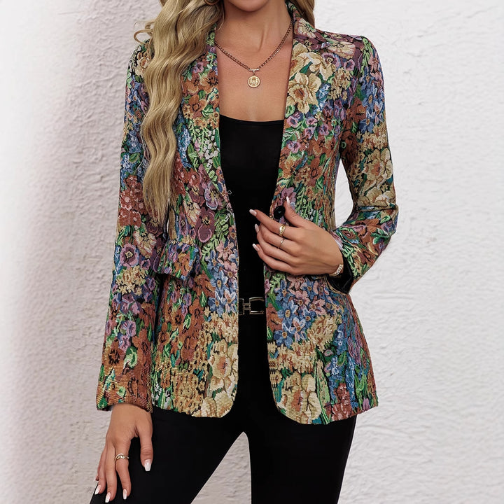Damen Blazerjacke mit floralem Muster und eleganten Details Drune