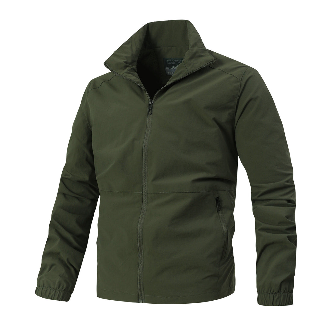 Herren Leichte Softshelljacke mit Stehkragen, winddichter Membran und Reißverschlusstaschen Drune