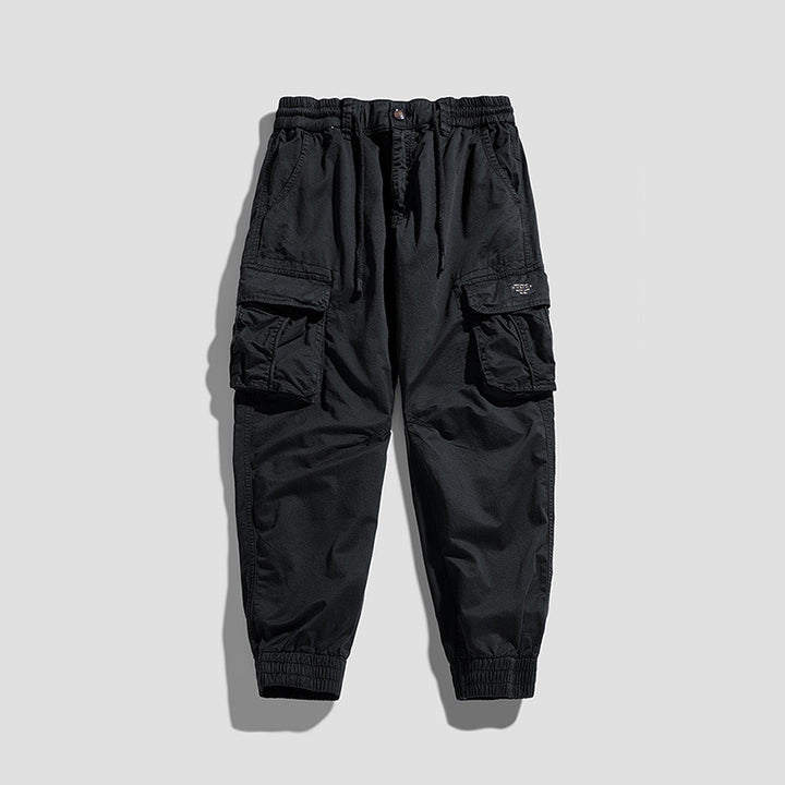 Herren Cargo-Joggerhose im Utility-Look mit elastischem Bund, Multifach‑Taschen und gerippten Knöcheln Drune