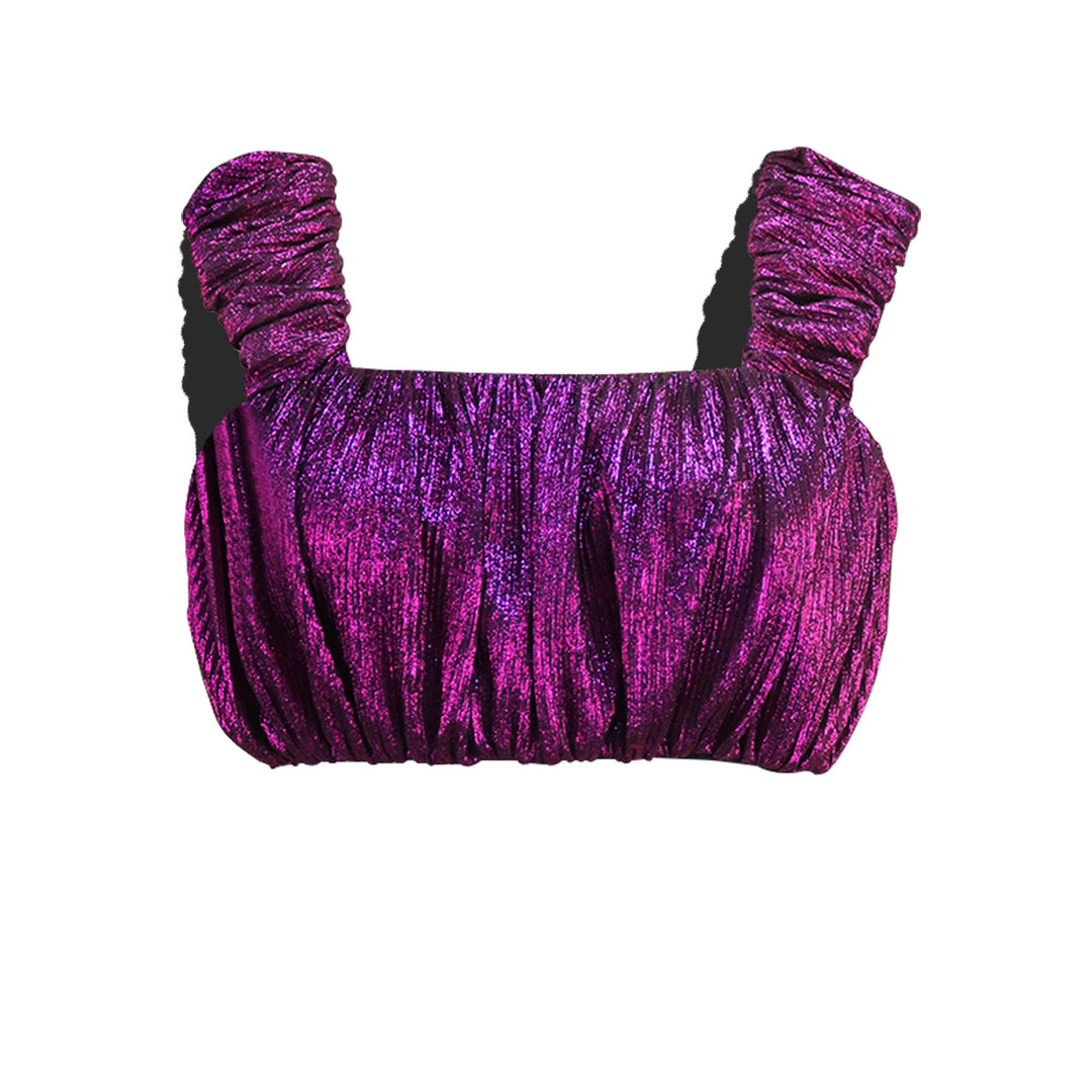 Damen Glitzerndes Bustier mit Rüschendetails Drune