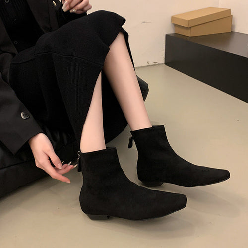 Damen Ankle Boots aus luxuriösem Wildleder mit bequemer leichtgewichtiger Sohle Drune