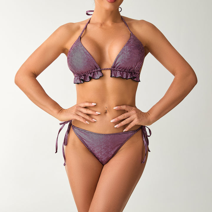 Damen Triangel-Bikini mit verspielten Rüschendetails Drune