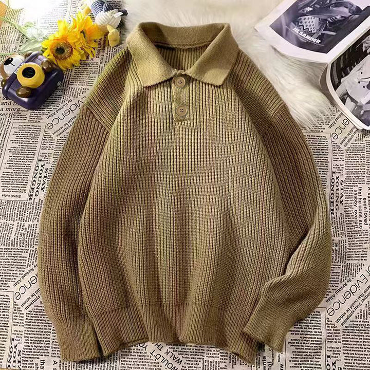 Damen Feinstrick-Polopullover mit Rippenstruktur und Zwei-Knopf-Leiste Drune