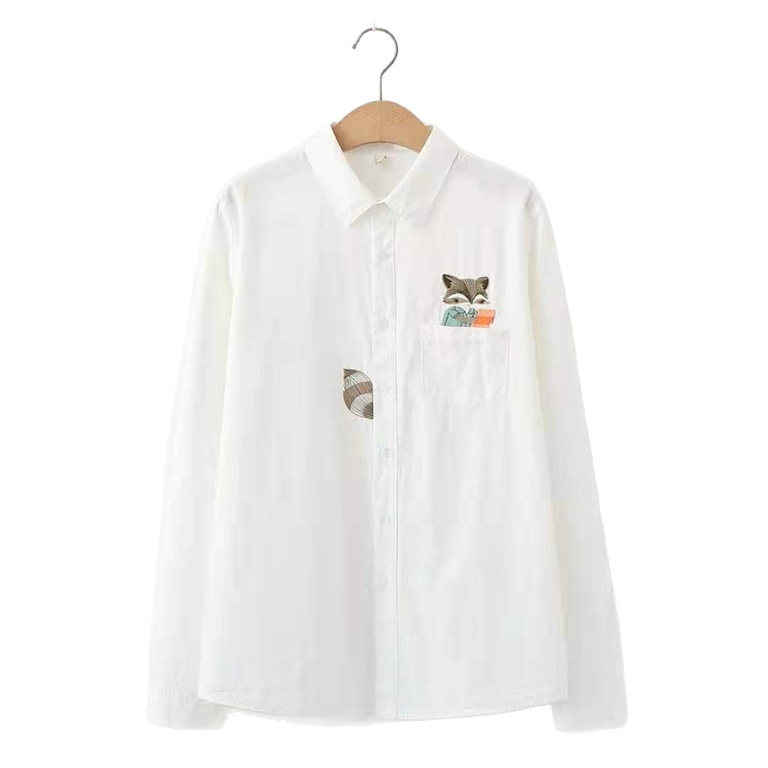 Damen Langarm-Bluse mit Tiermotiv Drune