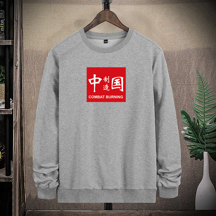 Herren Sweatshirt mit kontrastierendem Logoprint und wärmendem Fleecefutter Drune