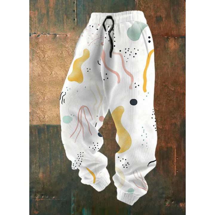 Damen Bequeme Freizeithose mit kreativem Druck Drune