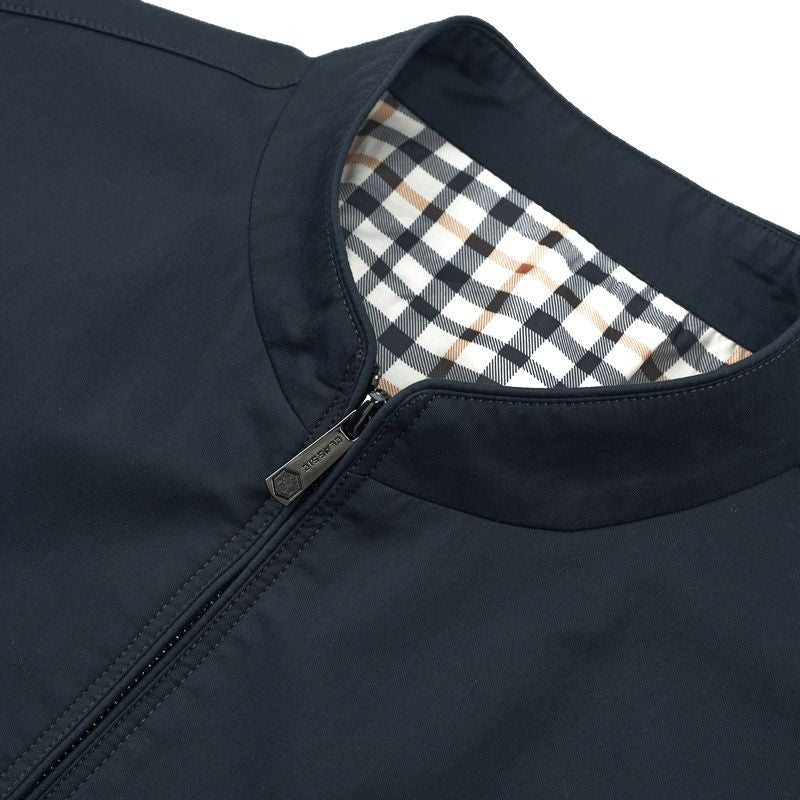 Herren lässige Übergangsjacke mit modernem Stehkragen und praktischen Reißverschlusstaschen Drune