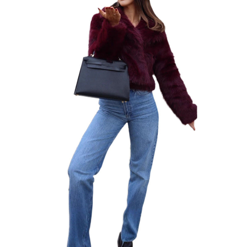 Damen Kunstfelljacke mit elegantem Schnitt Drune