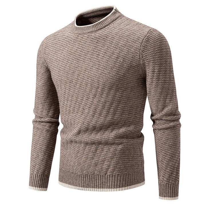 Herren modischer Strickpullover mit strukturiertem Rippmuster Drune