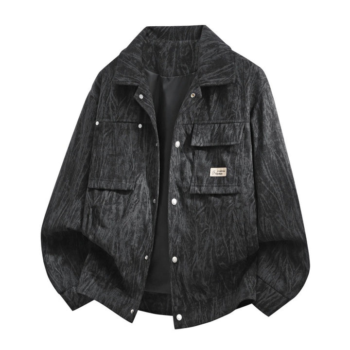 Herren Utility-Overshirt aus Vintage-Optik mit Druckknopfleiste, Pattentaschen & gebürsteter Struktur Drune