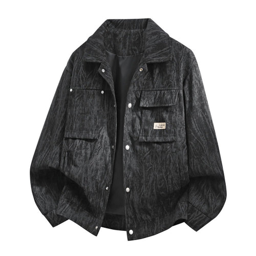 Herren Utility-Overshirt aus Vintage-Optik mit Druckknopfleiste, Pattentaschen & gebürsteter Struktur Drune