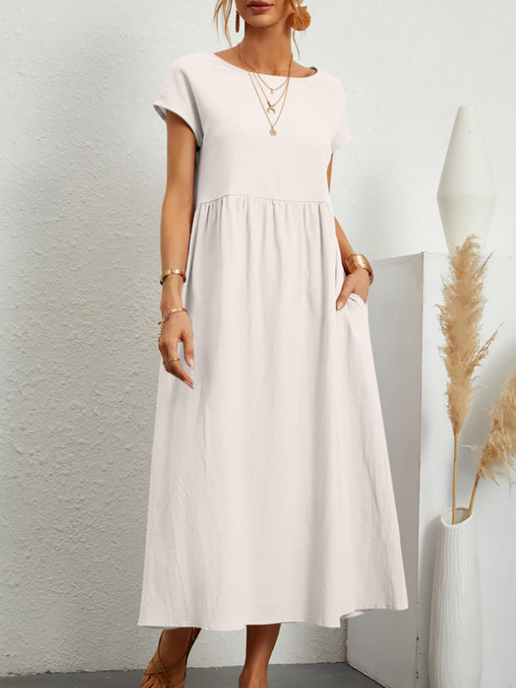 Damen Midikleid mit lässigem Schnitt und seitlichen Taschen Drune