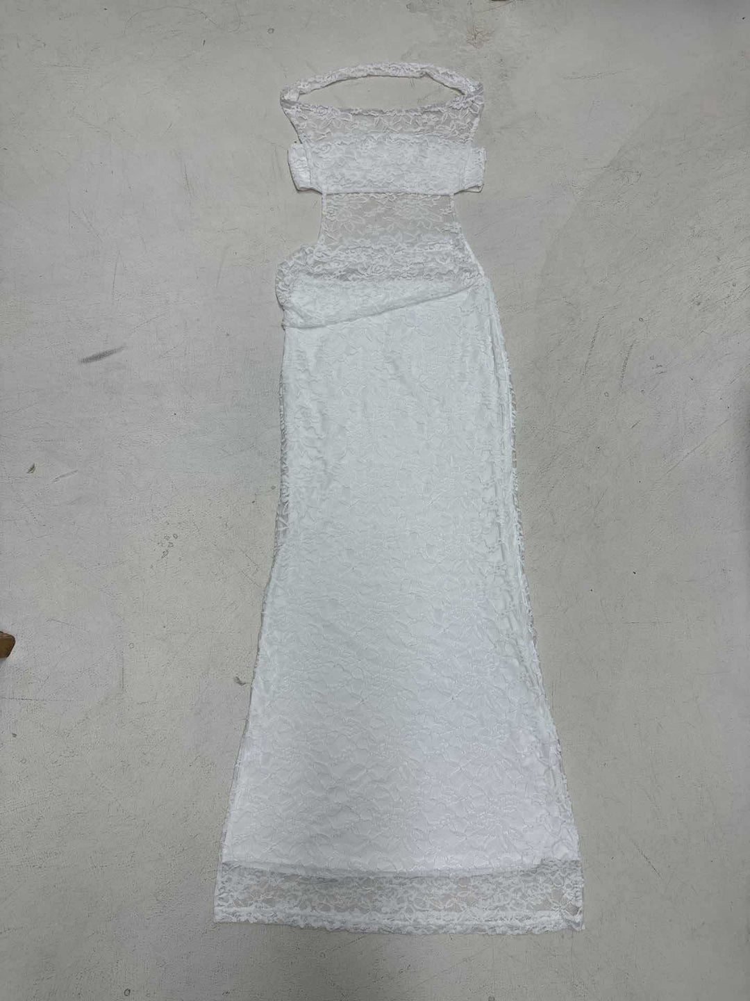 Damen Spitzenkleid mit elegantem Schnürdetail und figurbetontem Schnitt Drune