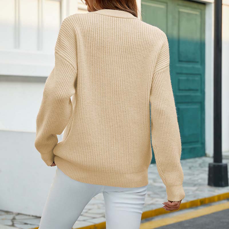 Drune | Klassischer Pullover Aus Einfarbigem Strickstoff