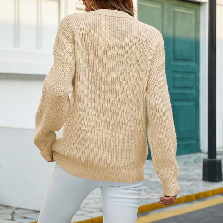 Drune | Klassischer Pullover Aus Einfarbigem Strickstoff