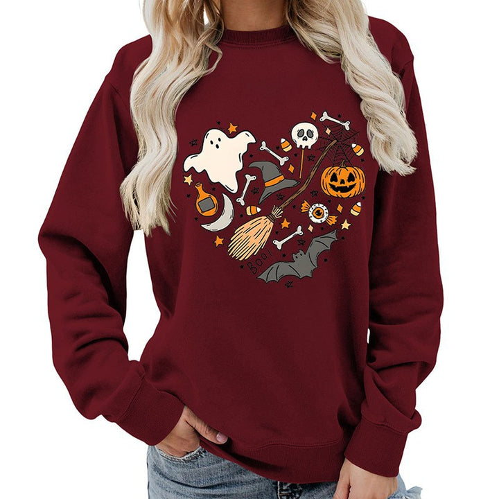 Damen Halloween Sweatshirt mit kreativem Motiv Drune