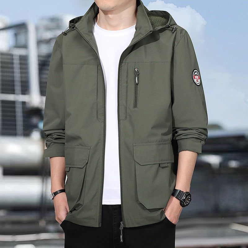 Herren multifunktionale Jacke mit Kapuze Drune