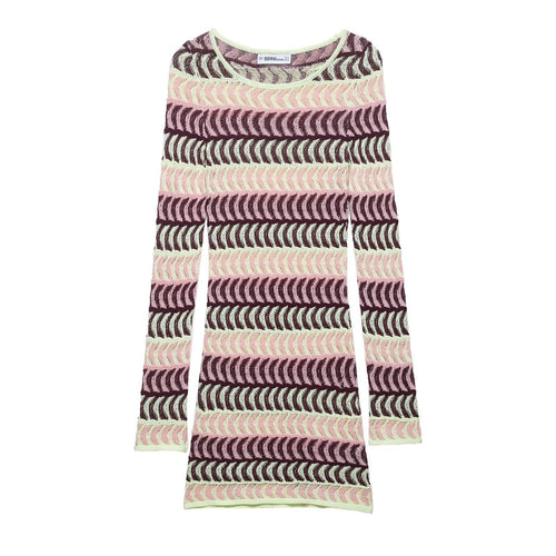 Damen Strickkleid mit einzigartigem geometrischem Muster Drune