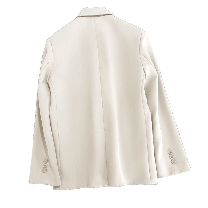 Damen eleganter, taillierter Doppelreiher-Blazer mit kreativem Schnitt Drune