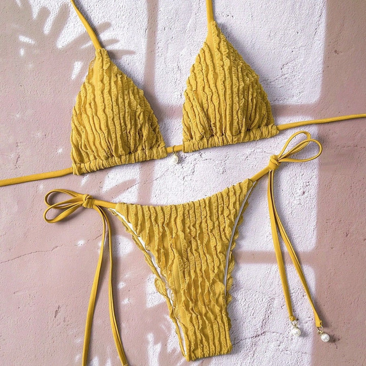 Damen Triangel-Bikini mit strukturierter Textur Drune