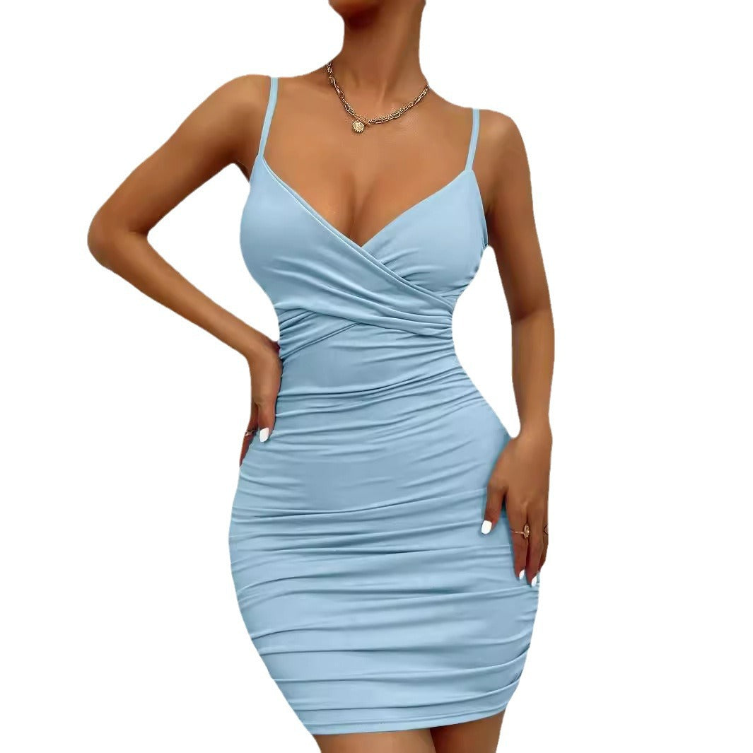 Damen Figurnahes Wickelkleid mit Raffungselementen Drune
