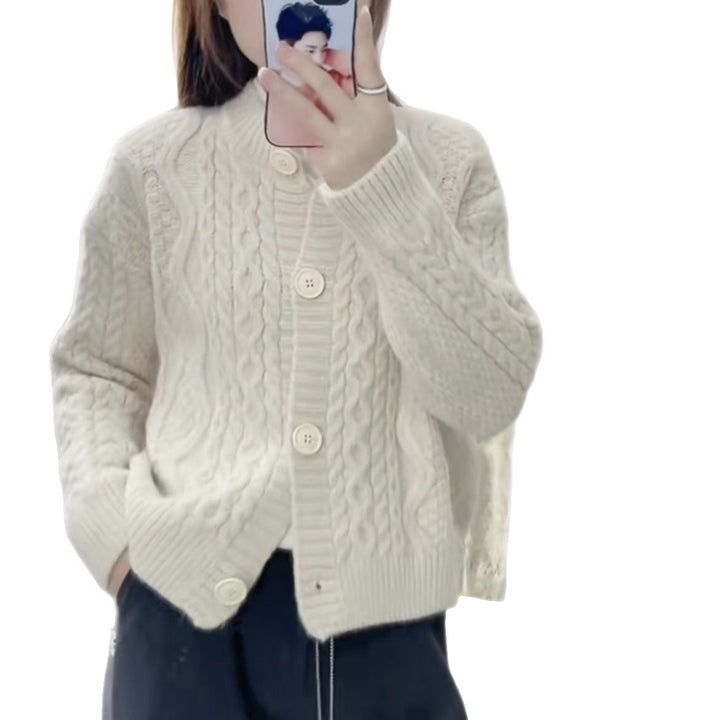Damen Kuschelige Strickjacke mit Zopfmuster Drune 1772285547