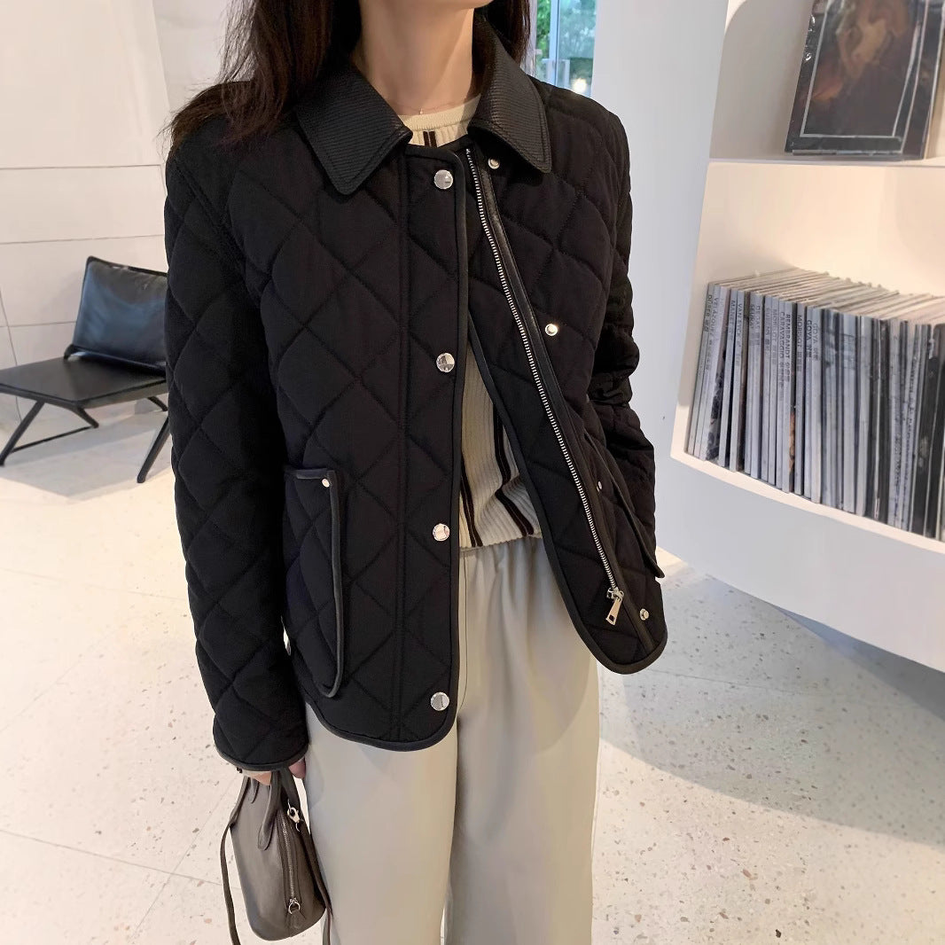 Damen Stylische gesteppte Jacke mit hohem Kragen Drune