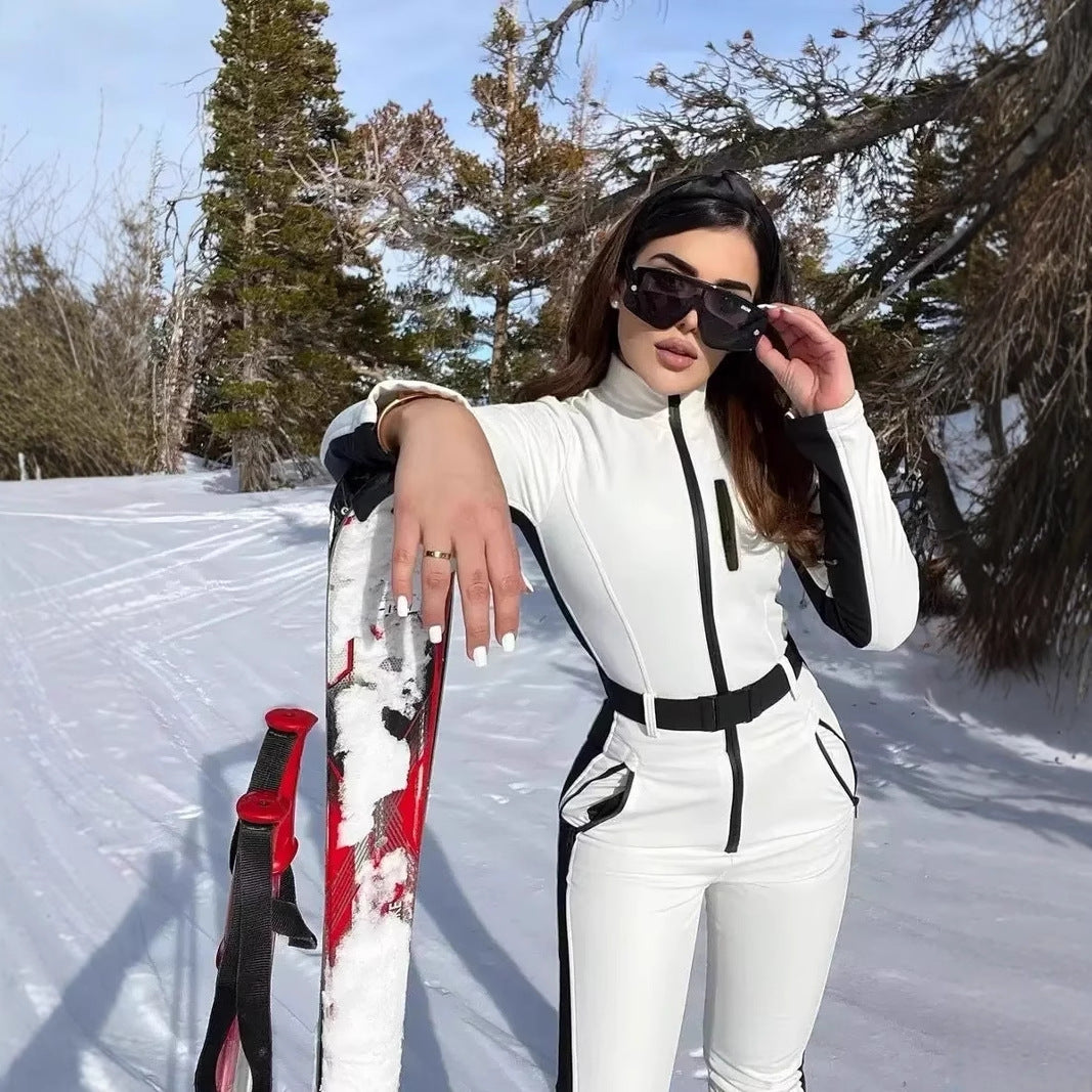 Damen 200+ taillierter Skioverall mit Taillengürtel und winddichter Funktionsmembran Drune