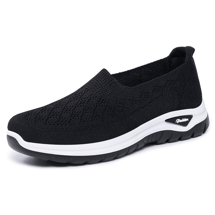 Damen nan gestrickter Slip-On Komfortwalker mit Memory-Fußbett, elastischem Sockeneinstieg und rutschfester Profilsohle Drune