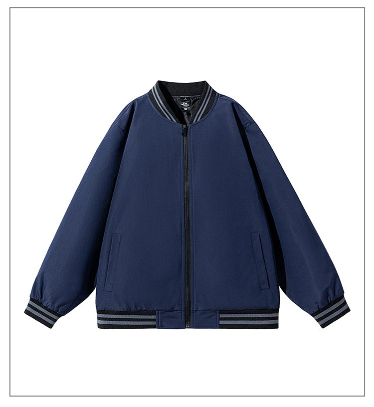 Herren Weite Oversize-Bomberjacke im Utility-Look mit gestreiften Rippbündchen und durchgehendem Reißverschluss Drune