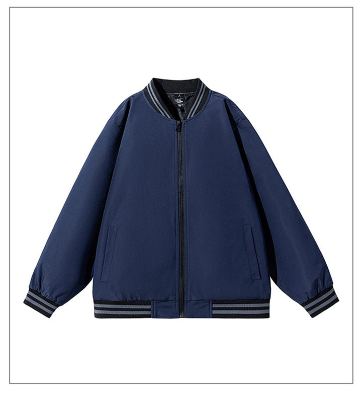Herren Weite Oversize-Bomberjacke im Utility-Look mit gestreiften Rippbündchen und durchgehendem Reißverschluss Drune