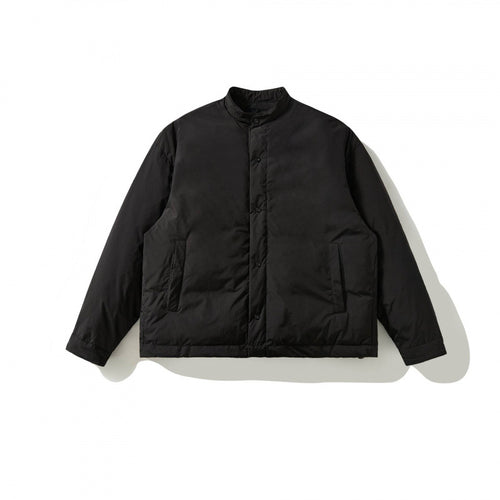 Unisex Boxy wattierte Kurzjacke mit Stehkragen und verdeckter Druckknopfleiste Drune