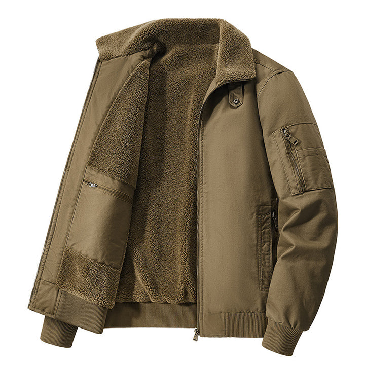 Men's  thermal sherpa-lined utility bomber jacket with inner zip stash pocket Drune